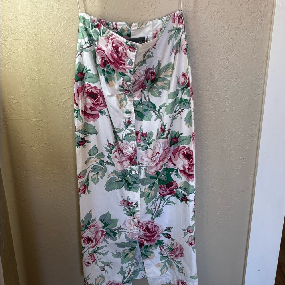 Vintage Karen Alexander Floral Button-Front Skirt